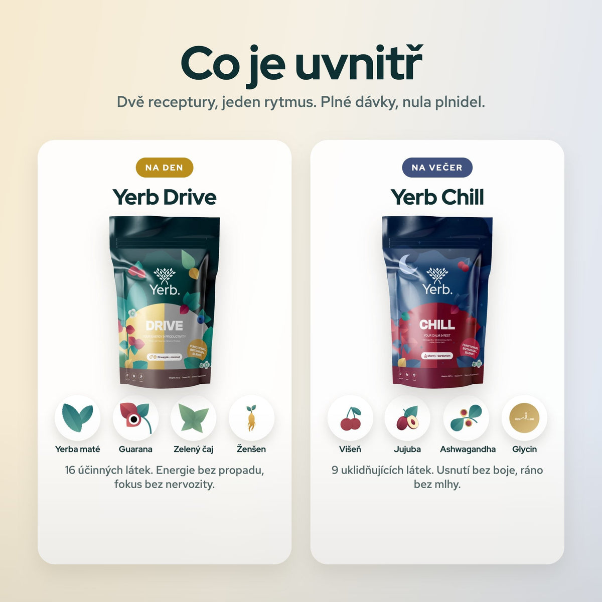 Co je uvnitř – Drive 16 látek, Chill 9 látek